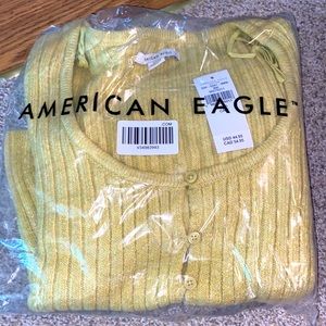 NWT - AE Women’s Button-Front Cardigan (Dark Lime Green / Multiple Sizes)